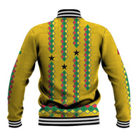 Guinea Bissau Baseball Jacket with Yellow Tribal Geometric Design and National Flag - Wonder Print Shop