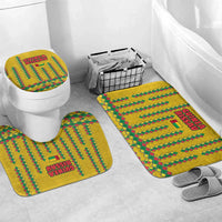 Guinea Bissau Bathroom Set with Yellow Tribal Geometric Design and National Flag - Wonder Print Shop