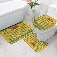 Guinea Bissau Bathroom Set with Yellow Tribal Geometric Design and National Flag - Wonder Print Shop