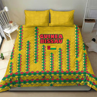 Guinea Bissau Bedding Set with Yellow Tribal Geometric Design and National Flag - Wonder Print Shop