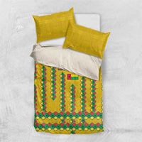 Guinea Bissau Bedding Set with Yellow Tribal Geometric Design and National Flag - Wonder Print Shop
