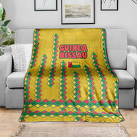 Guinea Bissau Blanket with Yellow Tribal Geometric Design and National Flag - Wonder Print Shop