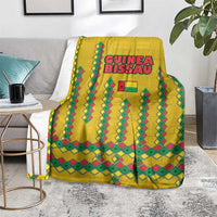 Guinea Bissau Blanket with Yellow Tribal Geometric Design and National Flag - Wonder Print Shop