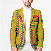 Guinea Bissau Blazer with Yellow Tribal Geometric Design and National Flag - Wonder Print Shop