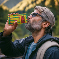Guinea Bissau 4 in 1 Can Cooler Tumbler with Yellow Tribal Geometric Design and National Flag - Wonder Print Shop