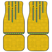 Guinea Bissau Car Mats with Yellow Tribal Geometric Design and National Flag - Wonder Print Shop
