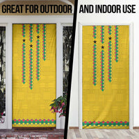 Guinea Bissau Door Cover with Yellow Tribal Geometric Design and National Flag - Wonder Print Shop