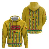 Guinea Bissau Hoodie with Yellow Tribal Geometric Design and National Flag - Wonder Print Shop
