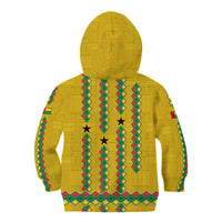 Guinea Bissau Kid Hoodie with Yellow Tribal Geometric Design and National Flag - Wonder Print Shop