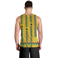 Guinea Bissau Men Tank Top with Yellow Tribal Geometric Design and National Flag - Wonder Print Shop