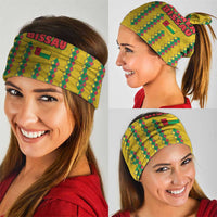Guinea Bissau Neck Gaiter with Yellow Tribal Geometric Design and National Flag TS04