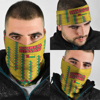 Guinea Bissau Neck Gaiter with Yellow Tribal Geometric Design and National Flag TS04