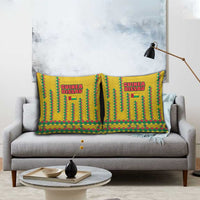 Guinea Bissau Pillow Cover with Yellow Tribal Geometric Design and National Flag - Wonder Print Shop