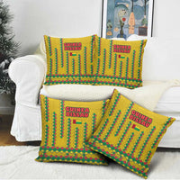 Guinea Bissau Pillow Cover with Yellow Tribal Geometric Design and National Flag - Wonder Print Shop