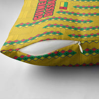 Guinea Bissau Pillow Cover with Yellow Tribal Geometric Design and National Flag - Wonder Print Shop