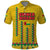 Guinea Bissau Polo Shirt with Yellow Tribal Geometric Design and National Flag - Wonder Print Shop