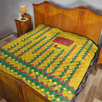 Guinea Bissau Quilt with Yellow Tribal Geometric Design and National Flag - Wonder Print Shop