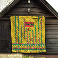 Guinea Bissau Quilt with Yellow Tribal Geometric Design and National Flag - Wonder Print Shop
