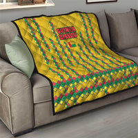 Guinea Bissau Quilt with Yellow Tribal Geometric Design and National Flag - Wonder Print Shop