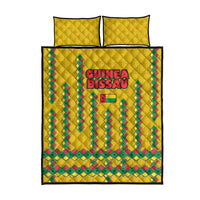 Guinea Bissau Quilt Bed Set with Yellow Tribal Geometric Design and National Flag - Wonder Print Shop