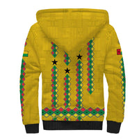 Guinea Bissau Sherpa Hoodie with Yellow Tribal Geometric Design and National Flag - Wonder Print Shop
