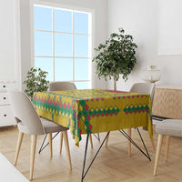 Guinea Bissau Tablecloth with Yellow Tribal Geometric Design and National Flag - Wonder Print Shop