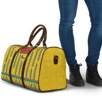 Guinea Bissau Travel Bag with Yellow Tribal Geometric Design and National Flag - Wonder Print Shop