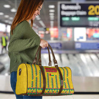 Guinea Bissau Travel Bag with Yellow Tribal Geometric Design and National Flag - Wonder Print Shop