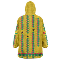 Guinea Bissau Wearable Blanket Hoodie with Yellow Tribal Geometric Design and National Flag - Wonder Print Shop
