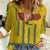 Guinea Bissau Women Casual Shirt with Yellow Tribal Geometric Design and National Flag - Wonder Print Shop