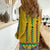 Guinea Bissau Women Casual Shirt with Yellow Tribal Geometric Design and National Flag - Wonder Print Shop