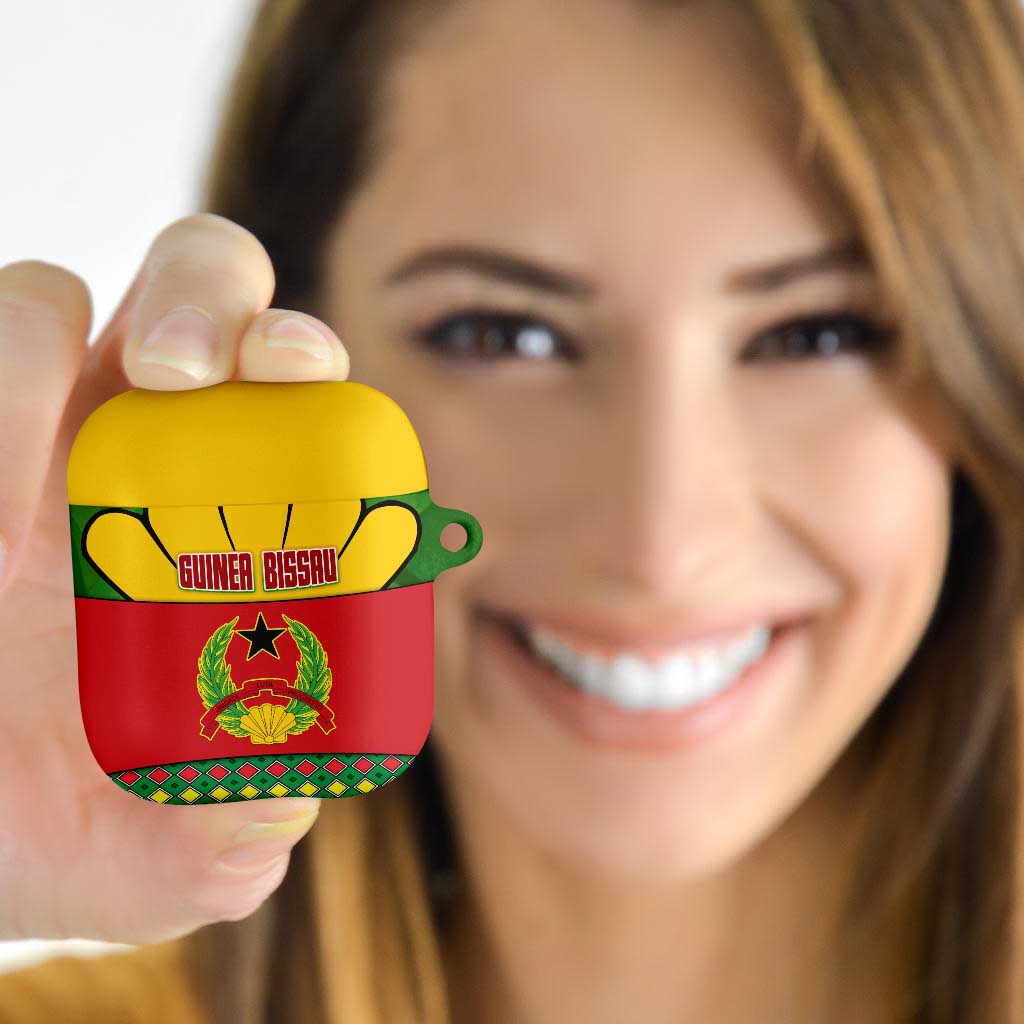 Guinea Bissau AirPods Case with Red Yellow Green Geometric Design - Wonder Print Shop