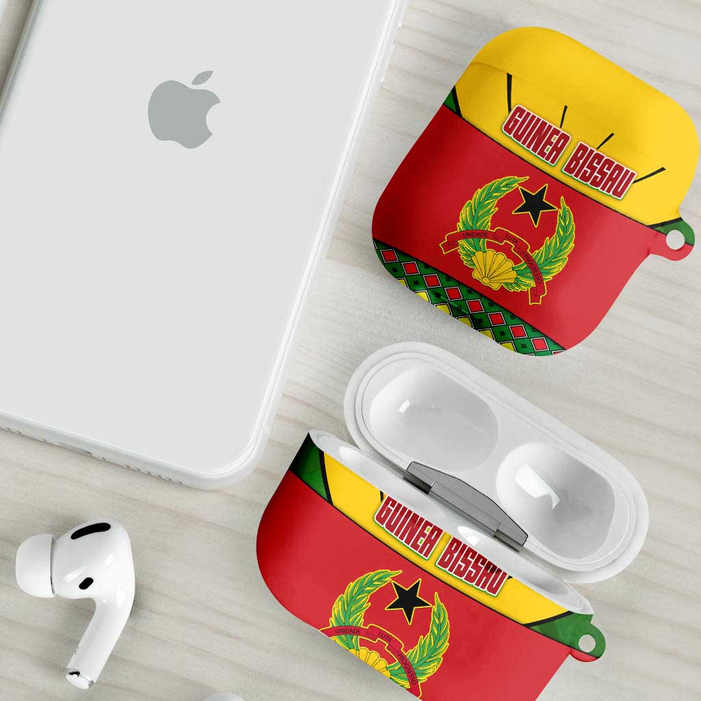 Guinea Bissau AirPods Case with Red Yellow Green Geometric Design - Wonder Print Shop