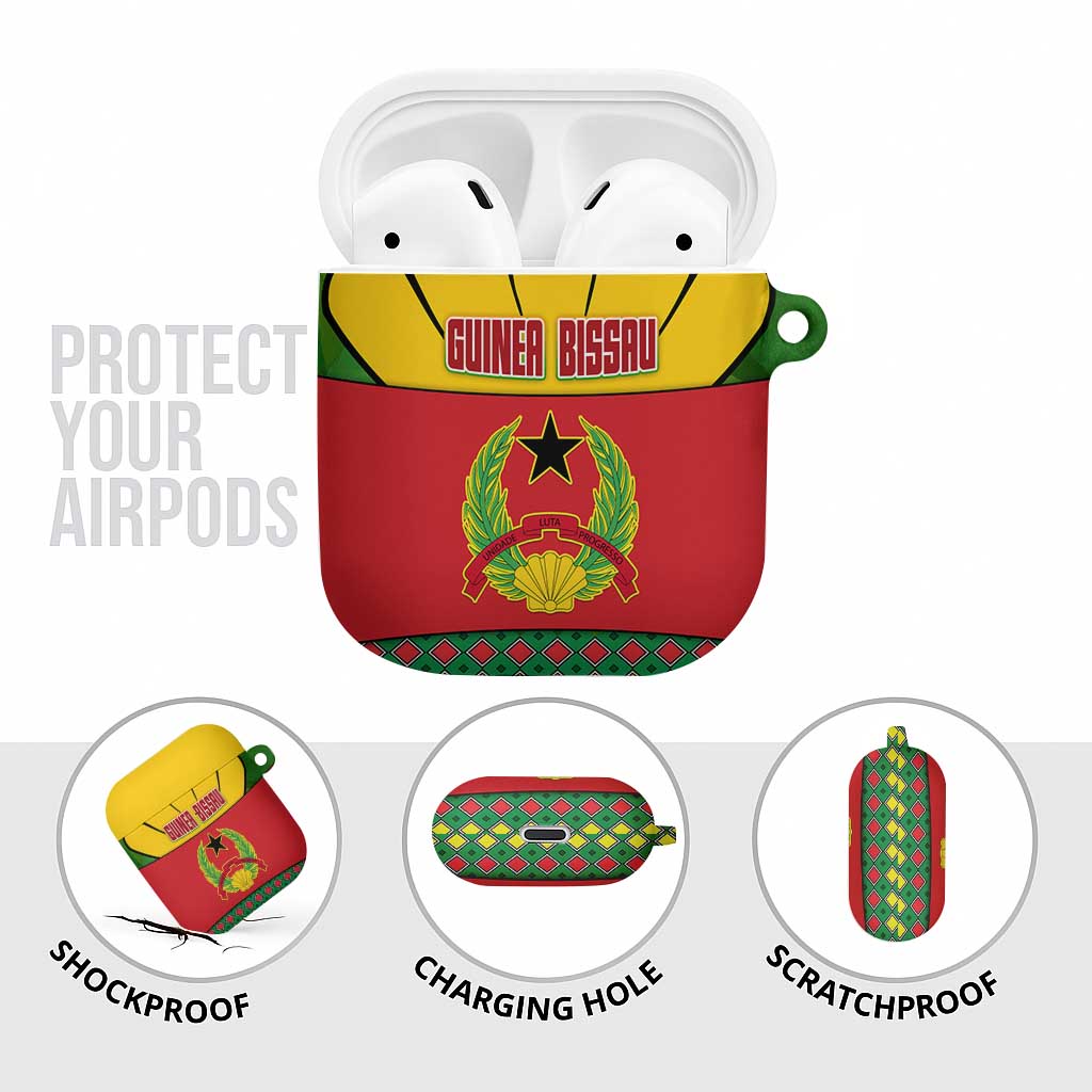 Guinea Bissau AirPods Case with Red Yellow Green Geometric Design - Wonder Print Shop