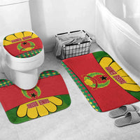 Guinea Bissau Bathroom Set with Red Yellow Green Geometric Design - Wonder Print Shop