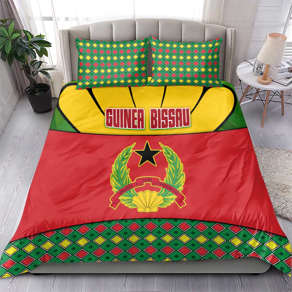 Guinea Bissau Bedding Set with Red Yellow Green Geometric Design - Wonder Print Shop