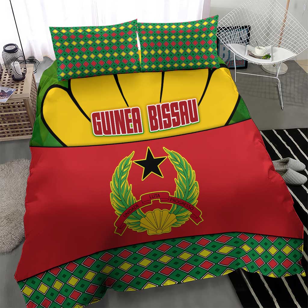 Guinea Bissau Bedding Set with Red Yellow Green Geometric Design - Wonder Print Shop