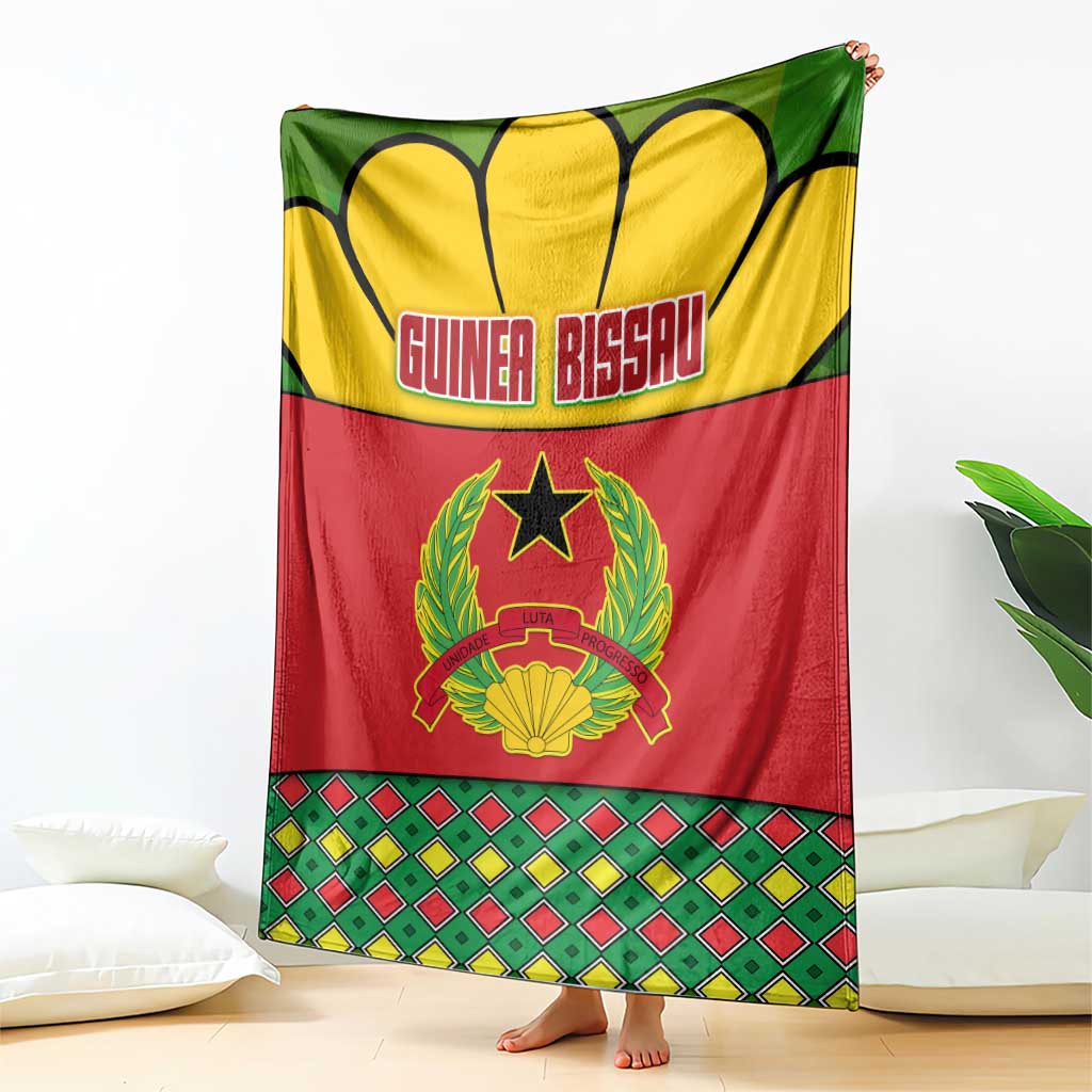 Guinea Bissau Blanket with Red Yellow Green Geometric Design - Wonder Print Shop