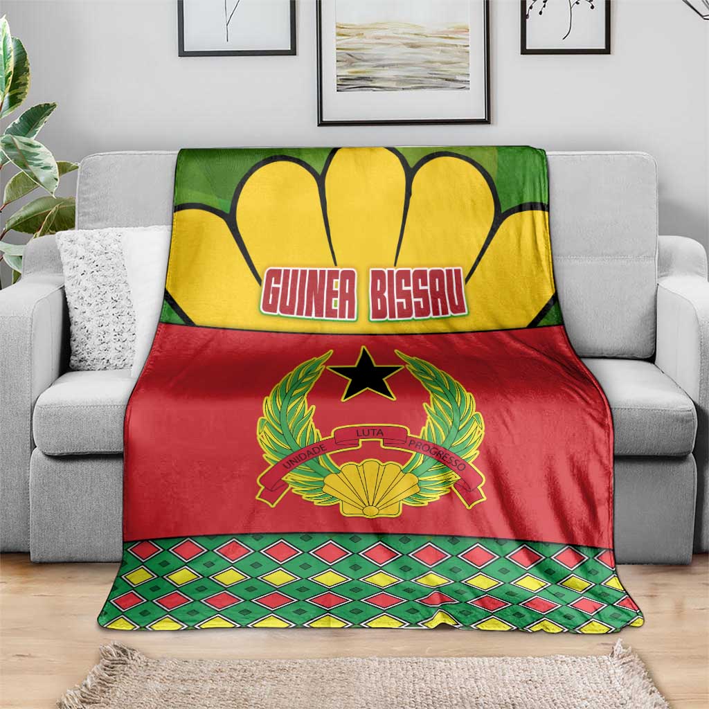 Guinea Bissau Blanket with Red Yellow Green Geometric Design - Wonder Print Shop