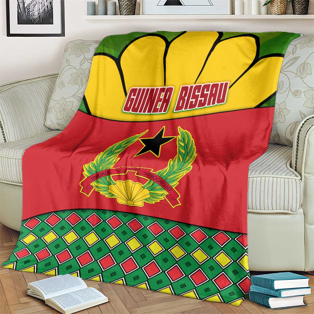 Guinea Bissau Blanket with Red Yellow Green Geometric Design - Wonder Print Shop