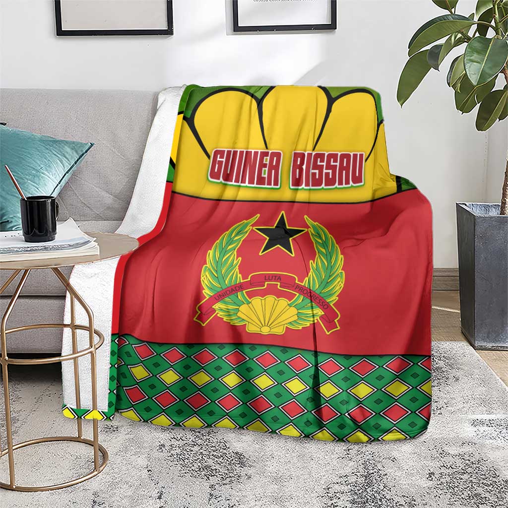 Guinea Bissau Blanket with Red Yellow Green Geometric Design - Wonder Print Shop