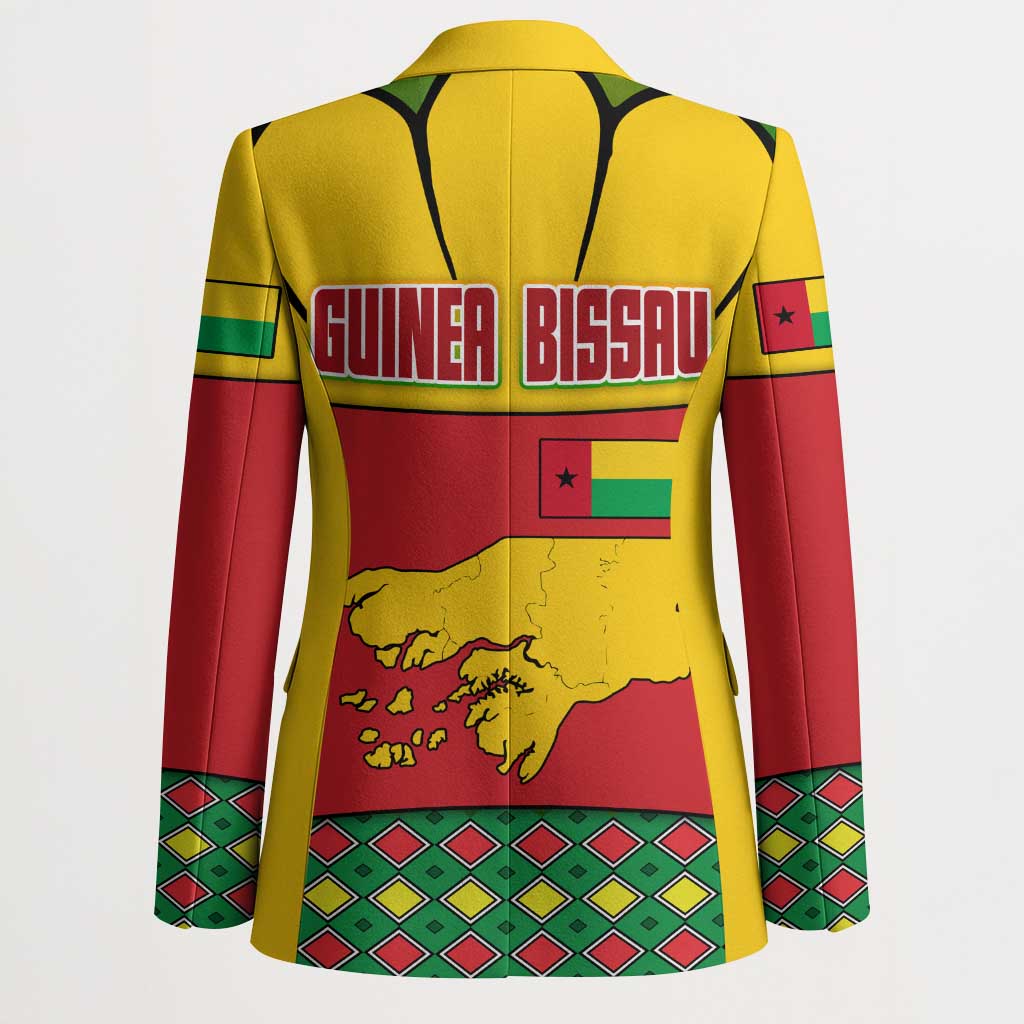 Guinea Bissau Blazer with Red Yellow Green Geometric Design - Wonder Print Shop