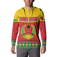 Guinea Bissau Button Sweatshirt with Red Yellow Green Geometric Design - Wonder Print Shop