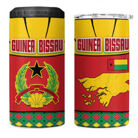 Guinea Bissau 4 in 1 Can Cooler Tumbler with Red Yellow Green Geometric Design - Wonder Print Shop