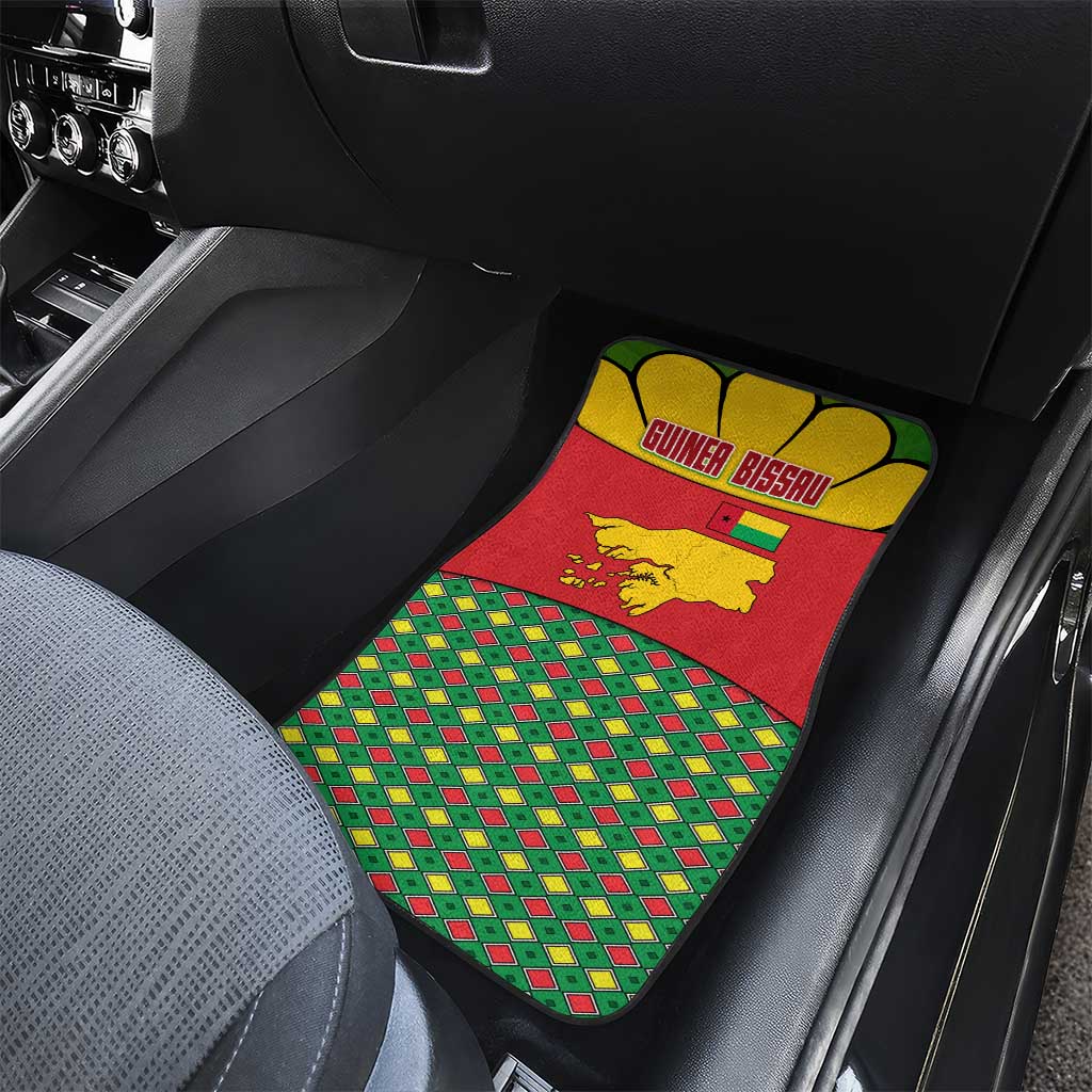 Guinea Bissau Car Mats with Red Yellow Green Geometric Design - Wonder Print Shop