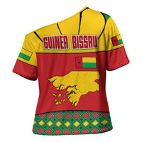Guinea Bissau Cross Shoulder Shirt with Red Yellow Green Geometric Design - Wonder Print Shop
