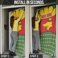 Guinea Bissau Door Cover with Red Yellow Green Geometric Design - Wonder Print Shop