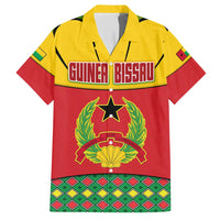 Guinea Bissau Family Matching Short Sleeve Bodycon Dress and Hawaiian Shirt with Red Yellow Green Geometric Design - Wonder Print Shop