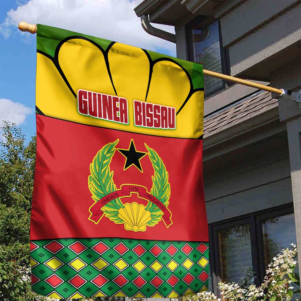 Guinea Bissau Garden Flag with Red Yellow Green Geometric Design - Wonder Print Shop