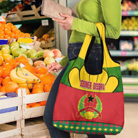 Guinea Bissau Grocery Bag with Red Yellow Green Geometric Design - Wonder Print Shop